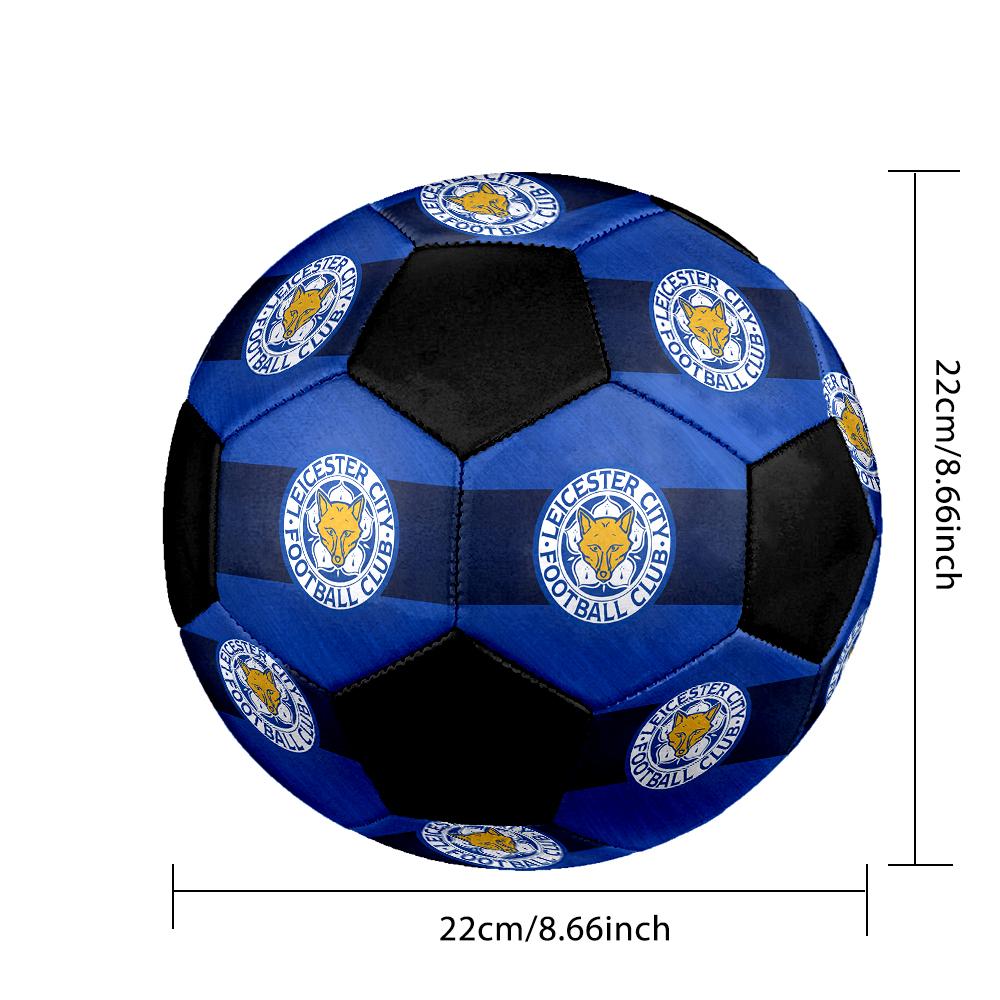 SIZE 5 Leicester City FC Soccer Ball Colorful All Ages Machine Stitched PVC Competition Ready Durable High-Bounce