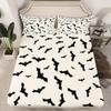 Halloween Bat Pattern Bed Hat Four-Piece Bedding Set Bedroom Dormitory Bedding Decoration