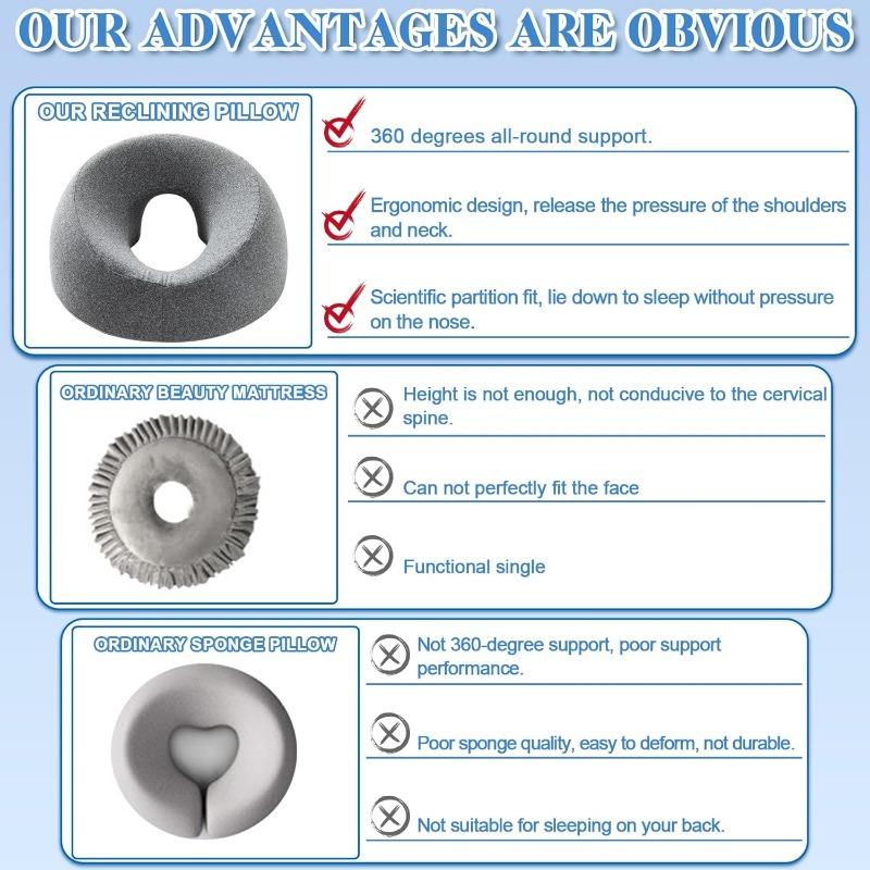 Massage Facial Cradle Cushion, Massage Pillow Head Hole, U-shaped Massage Face Cushion, Massage Headrest for Bed, Face Cushion Abdominal Position