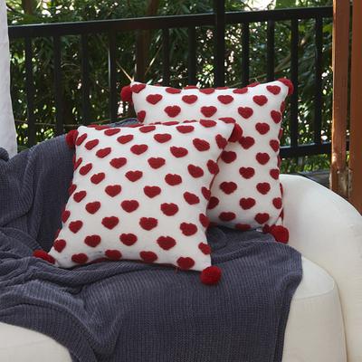 Red Love Bedside Pillowcase Simple Style Pillow Cushion Cover Three-dimensional Sofa Living Room Soft Pillowcase