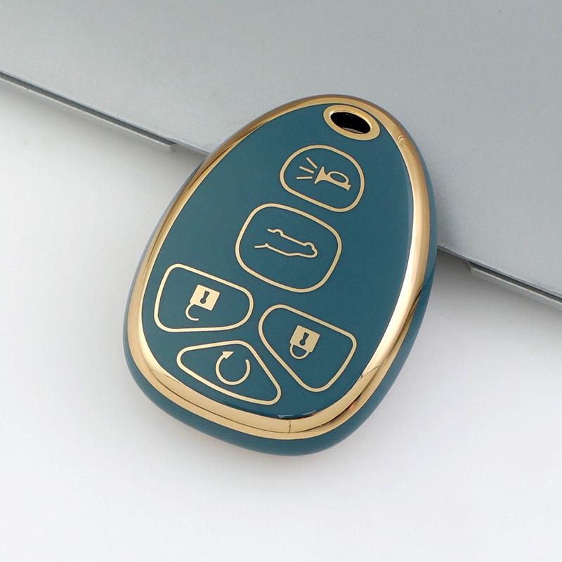 

5 6 кнопок покрытие ТПУ пульт дистанционного ключа автомобиля чехол для Cadillac Escalade Chevrolet Suburban Tahoe Traverse XL Fob серый