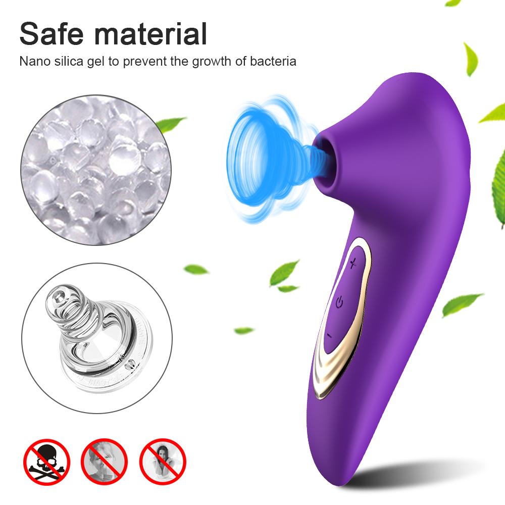 Kvinnelig Kraftig Clit Sucker Vibrator Brystvorte Suger Blowjob Klitoris Stimulator Vibrerende sexleketøy for kvinner Voksne Onanerer