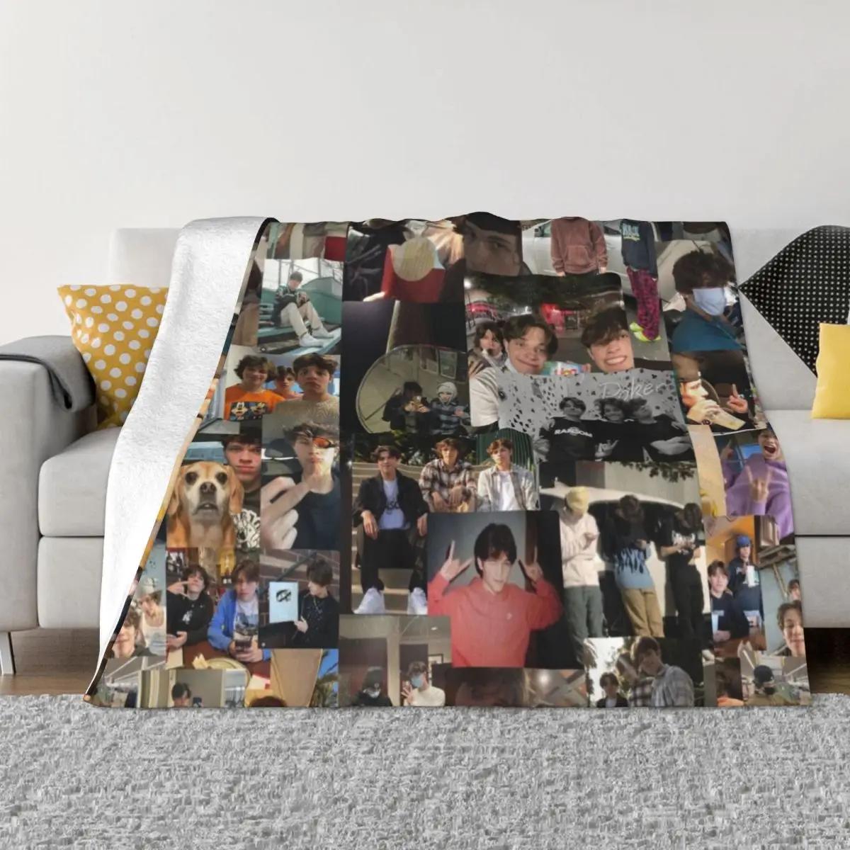Jessica Chen Unisex Sturniolo Triplets Cute Collage Throw Blanket For Sofa Soft Plush Plaid Funny Gift Luxury Brand Blanket