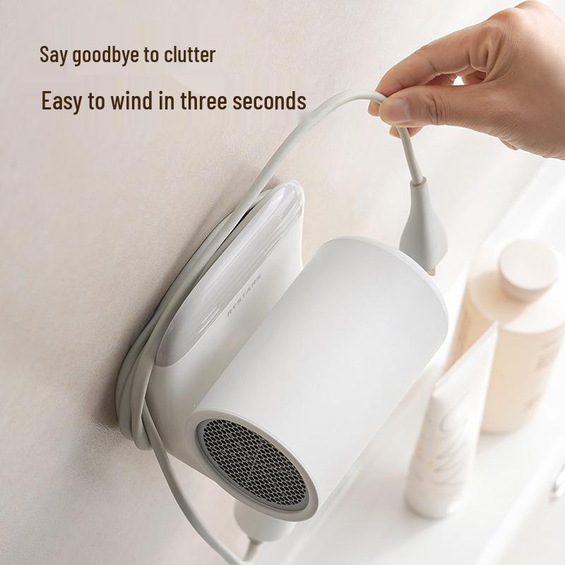 Punch-Free Bathroom Hair Dryer Organizer: Multi-function Wall Rack