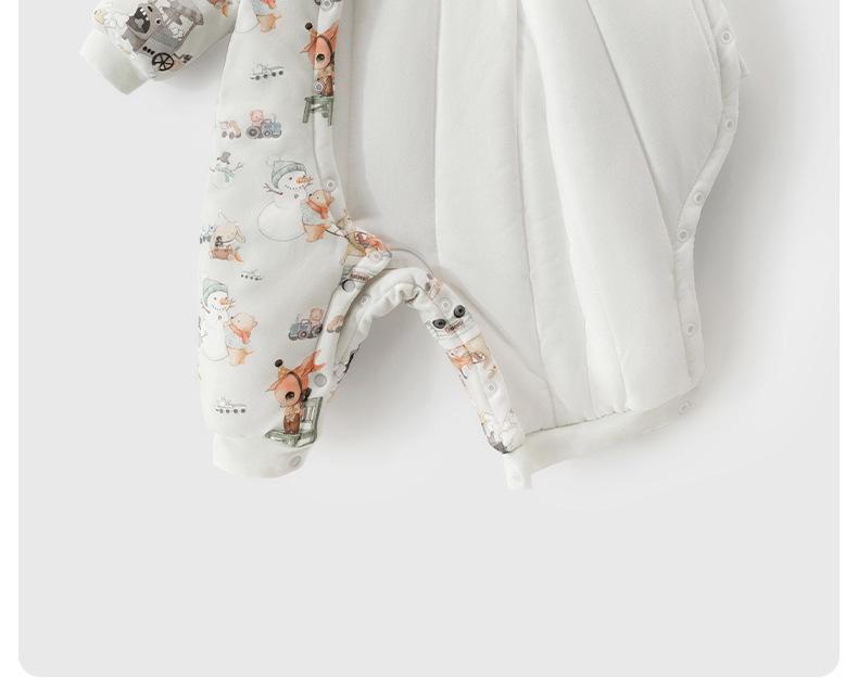 Quilted Winter Newborn Romper: Thick, Warm Crawling Suit