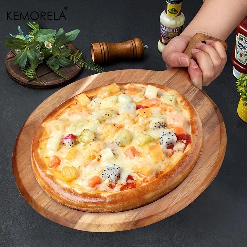 Acacia Wood Cutting Board with Handle Wooden Chopping Board, Suitable for Kitchen Meat Bread Serving Board Cooked Food Chopping