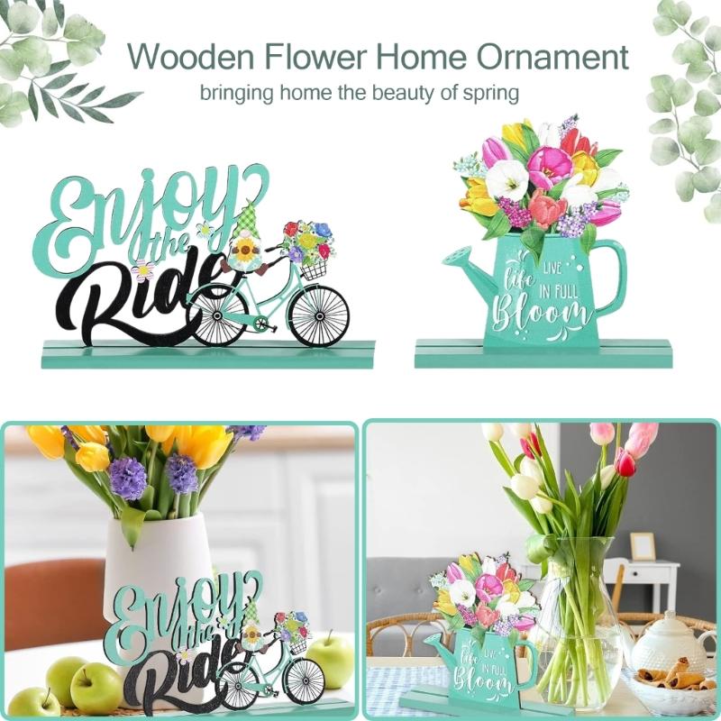 4pcs Handcrafts Flower Car Decors Spring Table Decorations Charm Table Decors Structures for Long Lasts