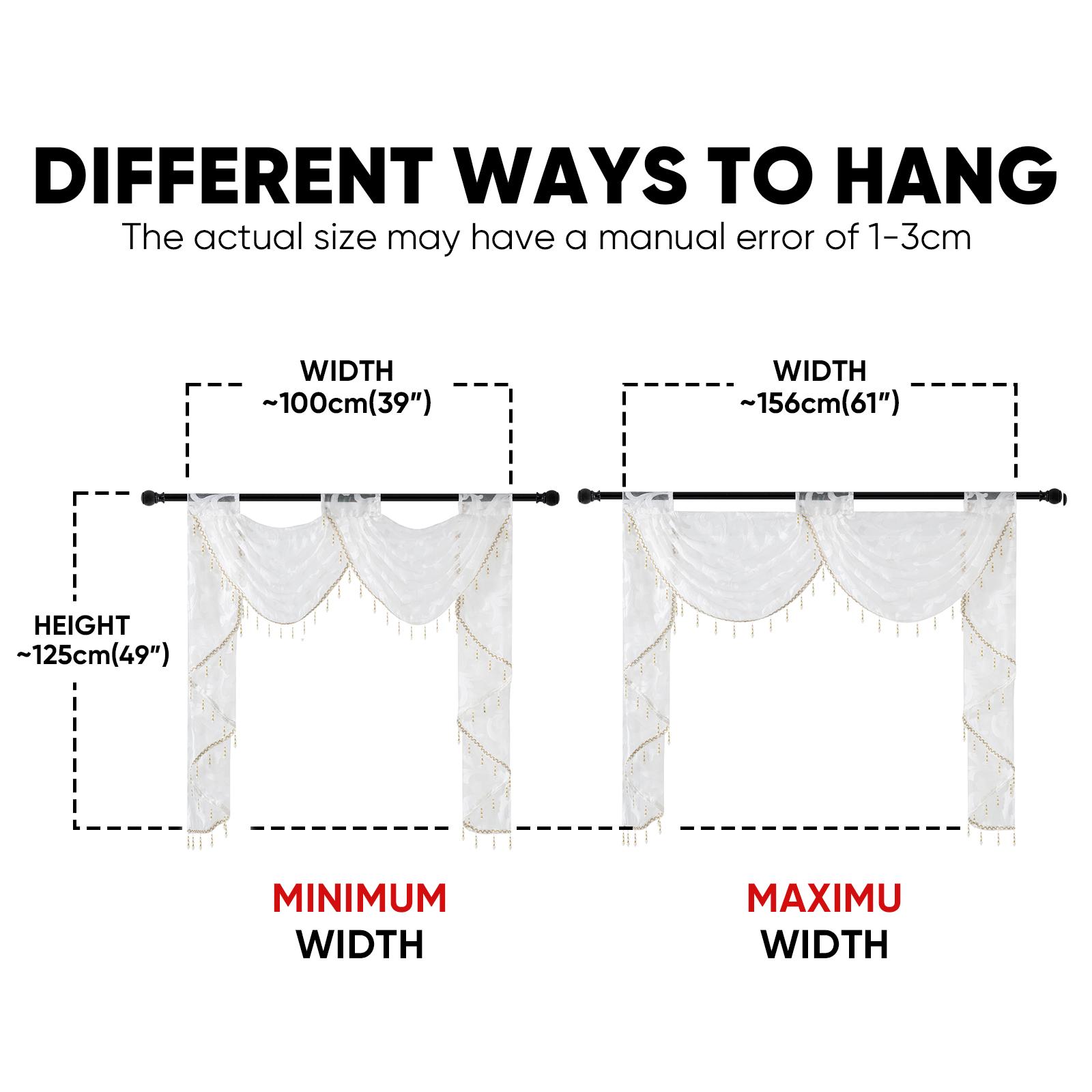 

1 шт. NAPEARL в скандинавском стиле, водопад, балдахин, отделка из бисера, дизайн, жаккардовый тюль, занавеска на окно, декоративная занавеска для кухонной двери W100-156cm x H125cm белый