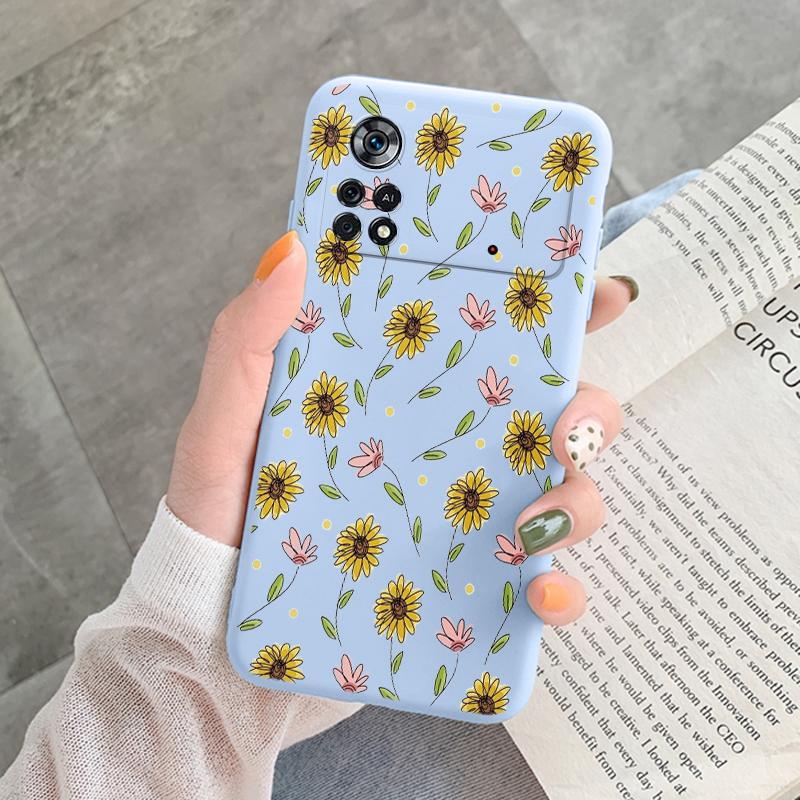 For Poco X4 Pro 5G M4Pro Cover Funda Vintage Flower Leave Protective Cover TPU Capa For Xiaomi Poco X4 Pocox4 X 4 M4 Pro Coque