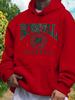 Men'S Beige Geometric Print Long Sleeve Casual Hip Hop Style Stretch Fabric Fall Winter Streetwear Oversized Hoodie
