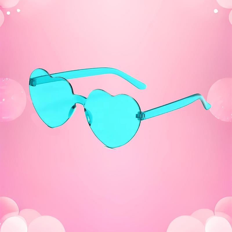 New Love Sunglasses Jelly Color Frameless Heart-shaped Sunglasses Dazzling Color Sunglasses
