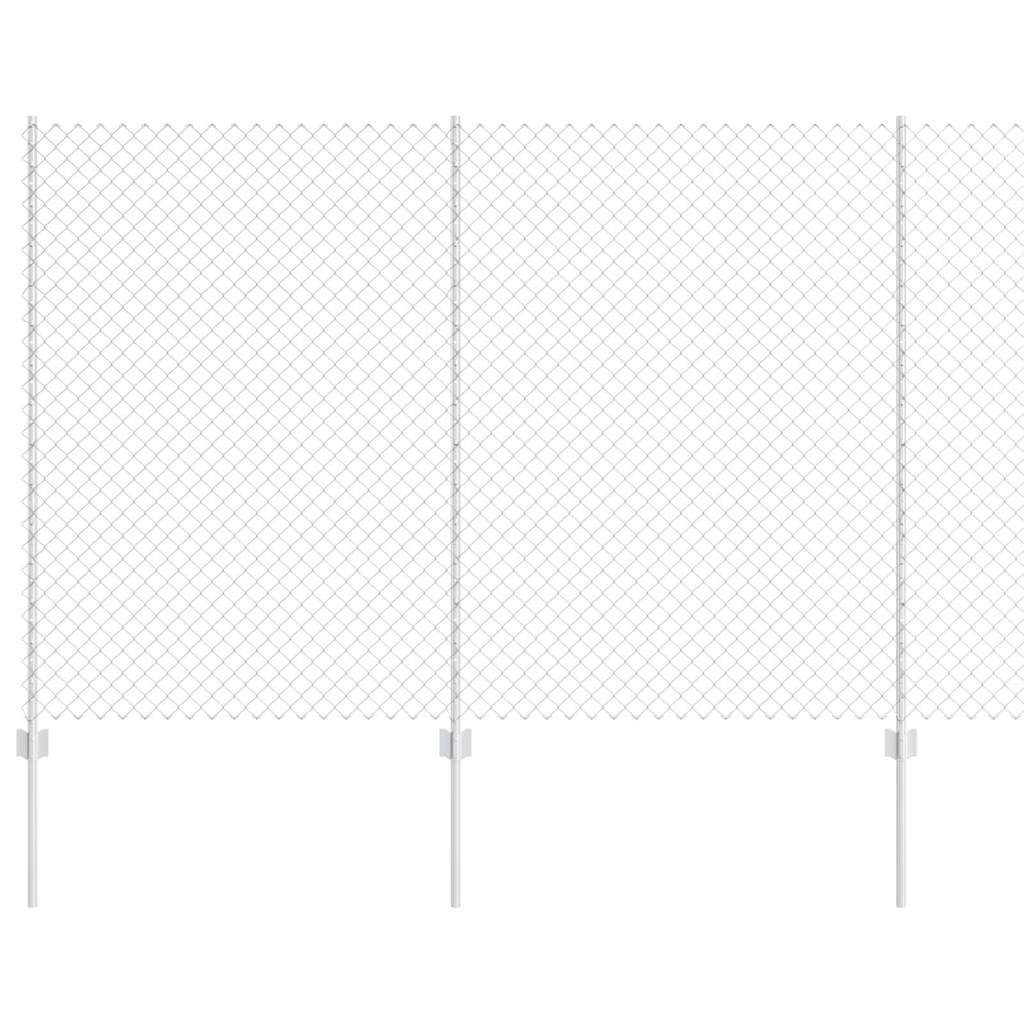 Chain Link Fence with Posts 10 x 1.6 m (W x H) Hot Dip Galvanized Steel