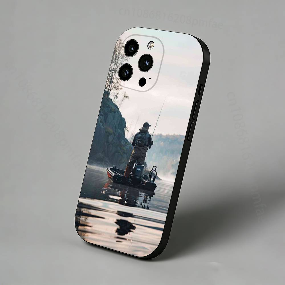 

Bass Boat Lure Fishing Slim Back Phone Case for iPhone 17,16,15,14,13,12,11 Pro,Max,Plus,X,XS,XR,SE,Mini Protective Cover iPhone16e