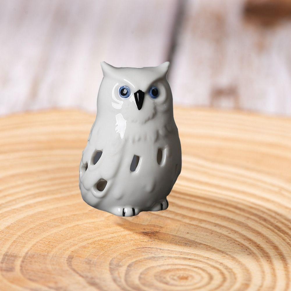 Cute Incense Burner Ceramic Essential Oil Furnace Micro Landscape Owl Statue Party