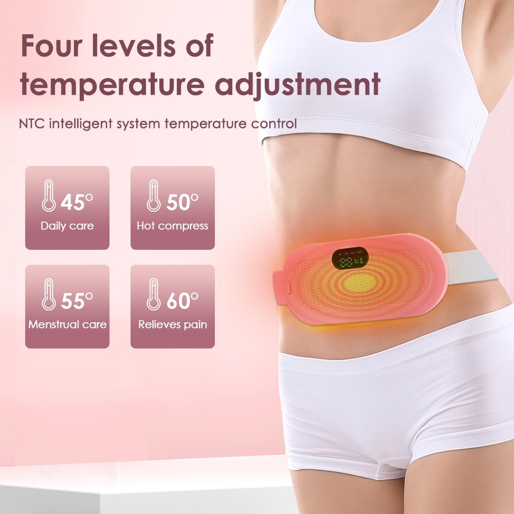 Electric Heating Pad For Women Period Cramps Relief Vibrating Massager Waist Abdomen Uterus Warmer Belt