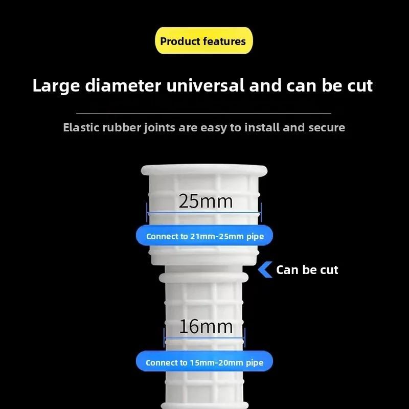 1-4M White Drain Hose Pipe Inlet Hoses Extension Drainpipe Tube for Air Conditioner Washing Maching Kitchen Faucet Accessories