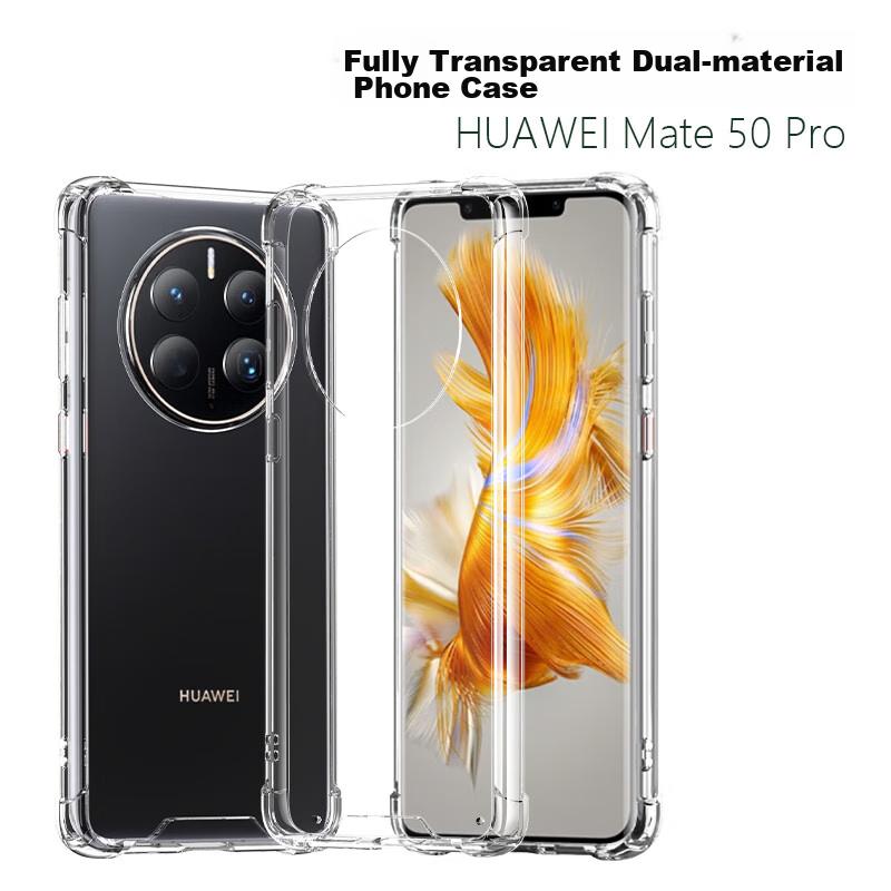 Huawei Mate50 Pro Phone Case, Mate50 Pro Full Protection Shockproof Soft with Air Cushion, Dual Material Anti-Drop German Bayer TPU, High Transparency