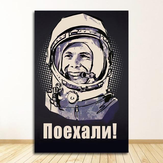 Canvas Painting Decorative Home Decor Quadro Space Heroes Yuri Gagarin Posters And Prints Wall Pictures For Living Room Vintage