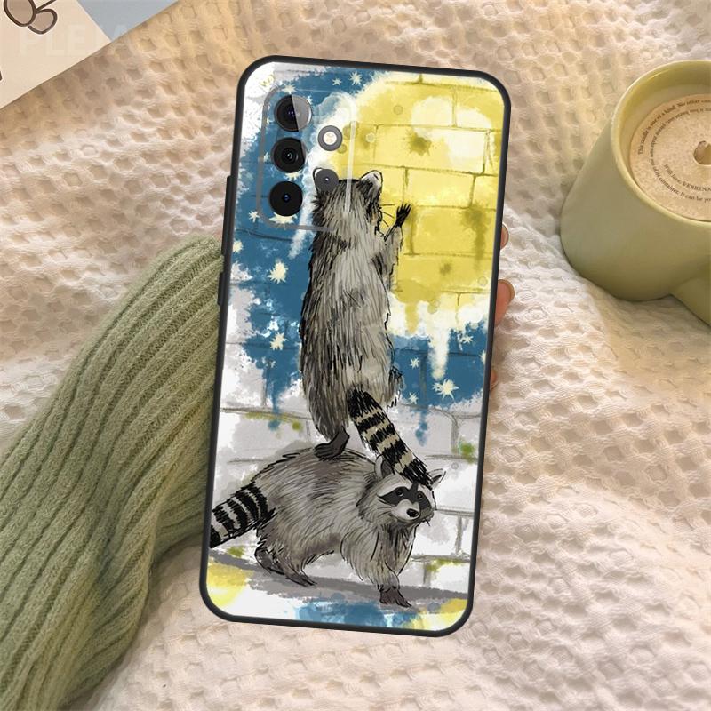 Cartoon Raccoon Kawaii For Samsung Galaxy A52S A33 A53 A73 A12 A22 A32 A52 A72 A21S A71 A51 A70 A50 Phone Case
