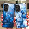 Blue Flower Element For Samsung Galaxy S10 S20 Plus S21 FE S22 S23 S24 FE S25 Ultra Black Tempered Glass Phone Case Hard Shell