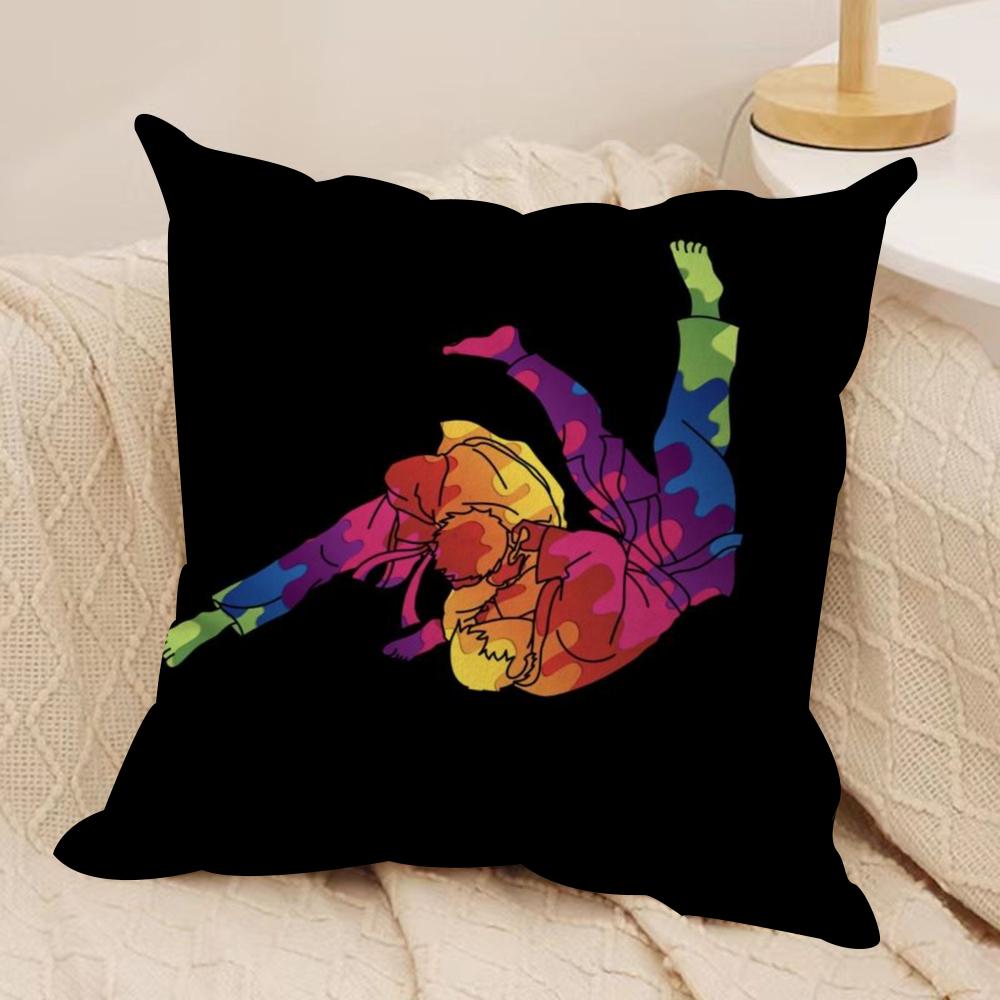 Sports Judo Martial Arts Cushion Cover Soft Plush DoubleSided Printed Sofa Pillow Cushion Cover Cozy AllSeason Decor Gift