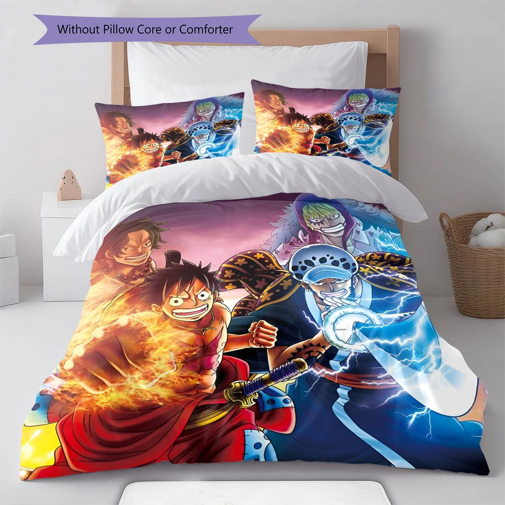 Cartoon Pattern Bedding Quilt Set Quilt Cover Pillowcase Home Decoration Birthday Gift (1 * Duvet Cover + 2 * Pillowcase, Without Core)