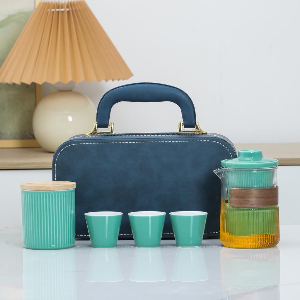Ceramic Outdoor Camping Portable Travel Tea Set Business Company Bank Souvenir Gift Set
