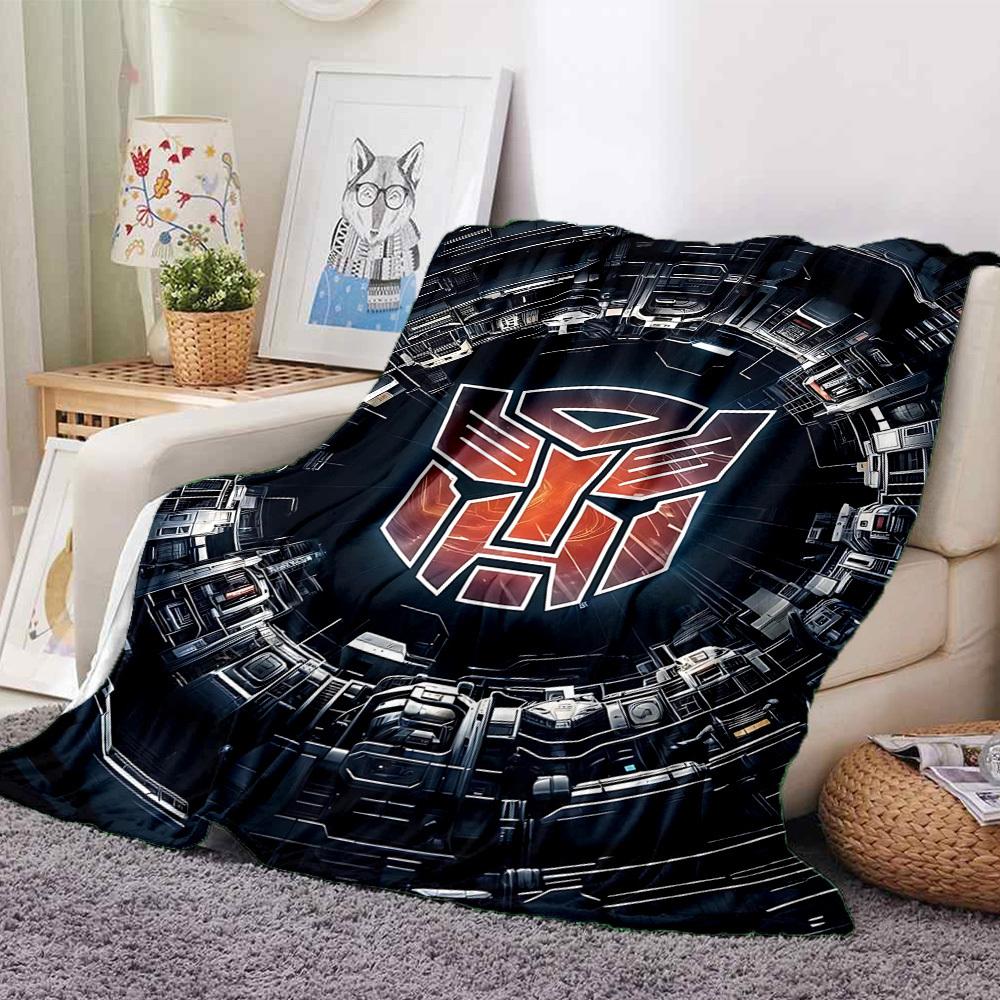 1pc Transformers Autobots Cozy Print Blanket Lightweight Warm Flannel Throw Blanket For Sofa, Bed, Living Room
