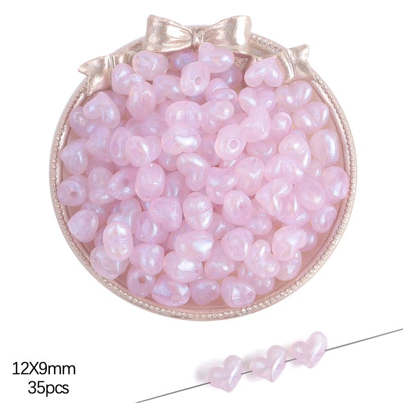 35-50pcs Plastic Acrylic Star/Heart Charm Beads For DIY Jewelry Making