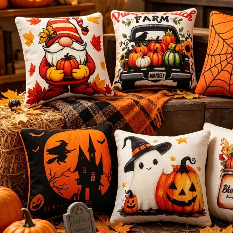 Miniature Dollhouse Halloween Ornament 1Pcs Pumpkin Ghost Pillow Tiny Decor for Doll House Party Scene Gifts
