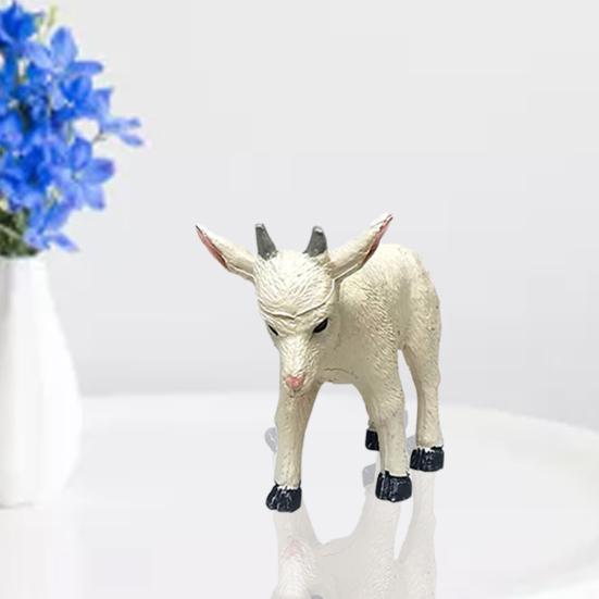 Animal Model Lovely Shape Collectible PVC Simulation Goat Model Figure for Gift