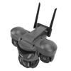 Solar Security Camera Two Way Talk IP66 Rating PIR Motion Detection AI 4G 6K 12MP   HD Triple Lens Solar PTZ Camera for Home