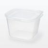 MUJI Microwaveable Food Containers with Pack of 2 Lids, Semi-Transparent, Square, 900mL, (MDP01A3S)