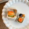Chick Hamburger Refrigerator Magnet Resin Simulated Food Decorative Fridge Magnet Memo Notes Photo Holder for Home Kitchen Office