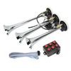 3 Trumpet Air Horn 6 Tunes Chrome Plated 305 342 385x79mm DC12V 24V for Club Cars Trucks Yachts