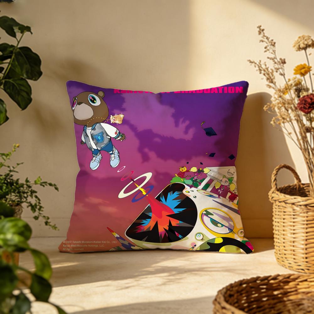 Popular KKanye Wester Cushion Cover Versatile DoubleSided Pillow Case Fit for Sofa Bed Car  Daily Decor