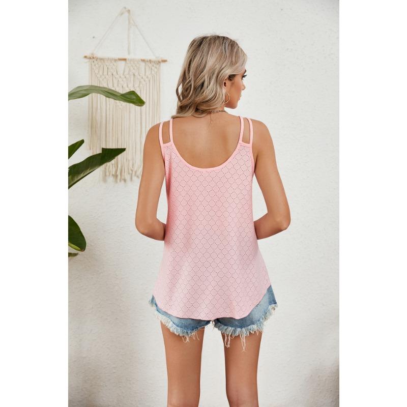 YYFS Women's Fashion Casual Summer Spring Solid Color Print Sleeveless V-Neck Blouses & Shirts