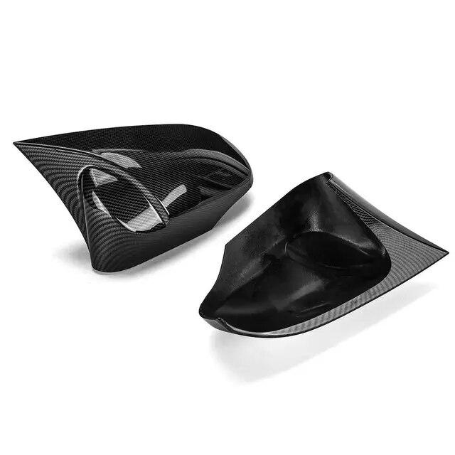 For Toyota Camry 2012-2017 Rearview Side Mirror Cover Wing Cap Sticker Exterior Door Rear View Case Trim Carbon Fiber Look Black