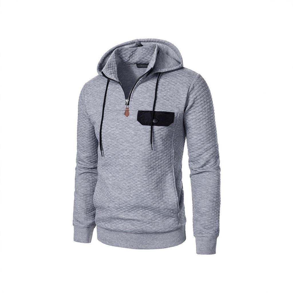 Men's Trendy Loose Stand Collar Hoodie Sports Top