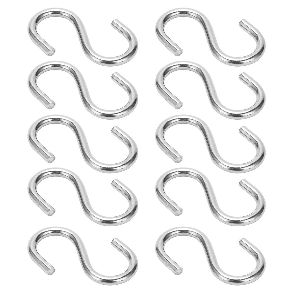 10 Stück S-Haken Tragbar 304 Edelstahl Metall Hängehalter Organizer für Schlüssel Handtuch M4