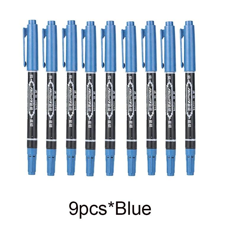 Dual Tip Permanent Markers, Oil-Based (Waterproof) - Fine & Broad Tips for Art Outlining, Sketching, Writing on Multiple Surfaces