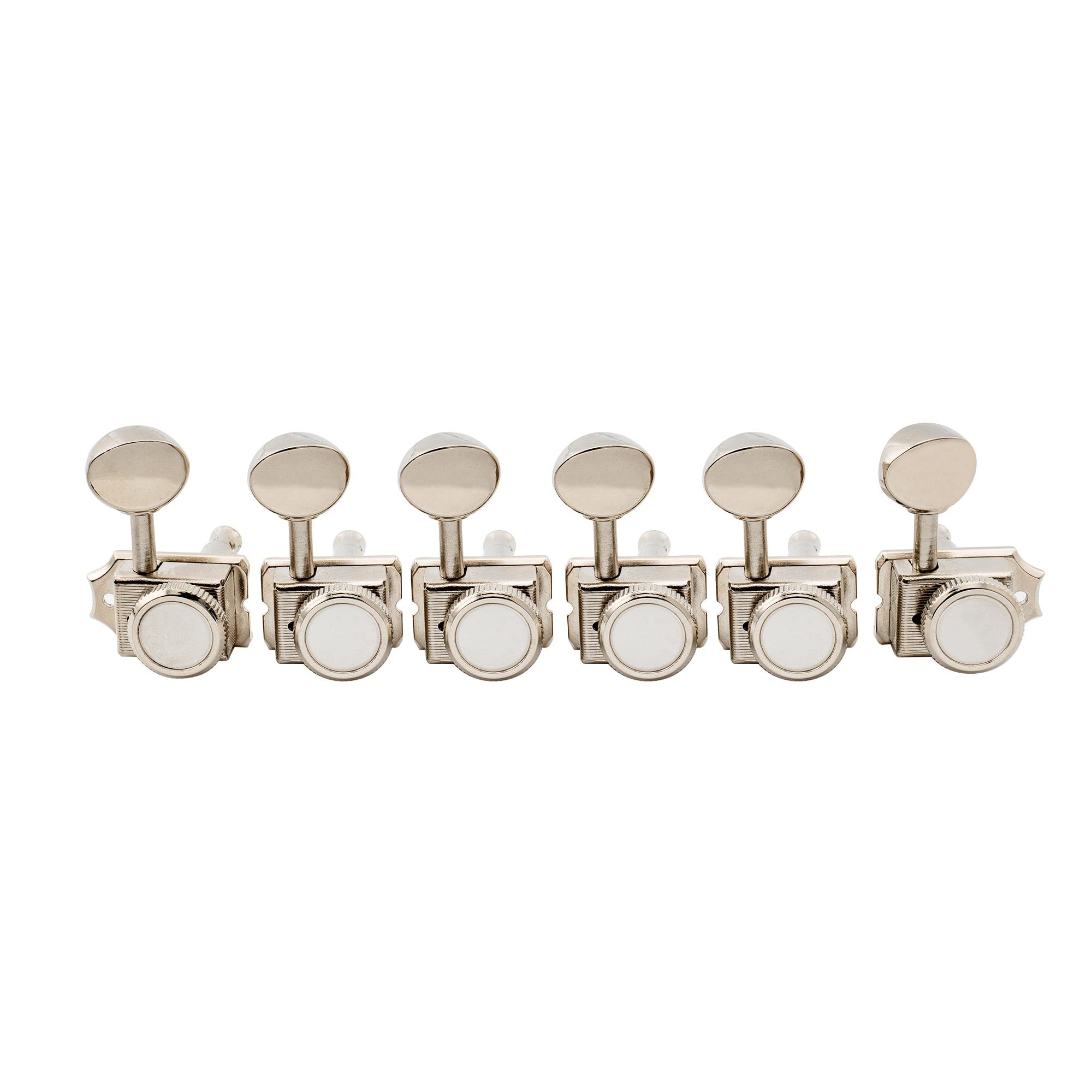 

Musiclily Pro Vintage 6-String Guitar Locking Tuners for Squier Classic Vibe Strat/Telecaster, Nickel Oval Buttons