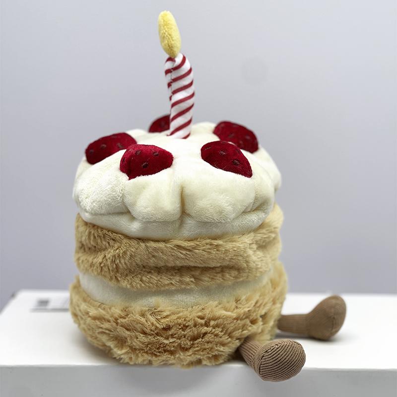 Cute Plush Birthday Cake Doll Soft Comforting Stuffed Toy Creative Gift For Kids And Girlfriend