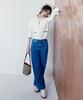 LACOSTE Women'S Essential Wide Fit Denim Pants Hf2448-56G 36L