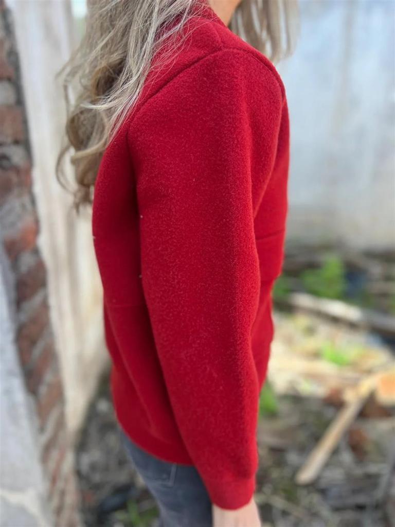Women's Autumn/Winter Casual Solid Color Crew Neck Zip Pocket Jacket