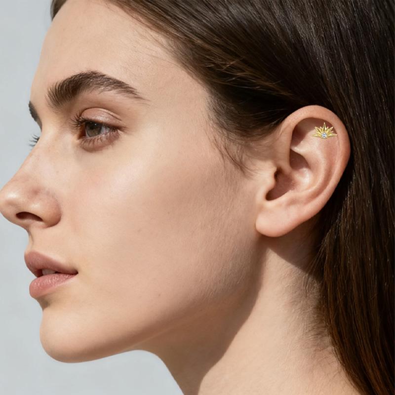 G23 Titanium Star Wing Ear Stud - Designer Style, Fashionable and Simple Piercing Jewelry
