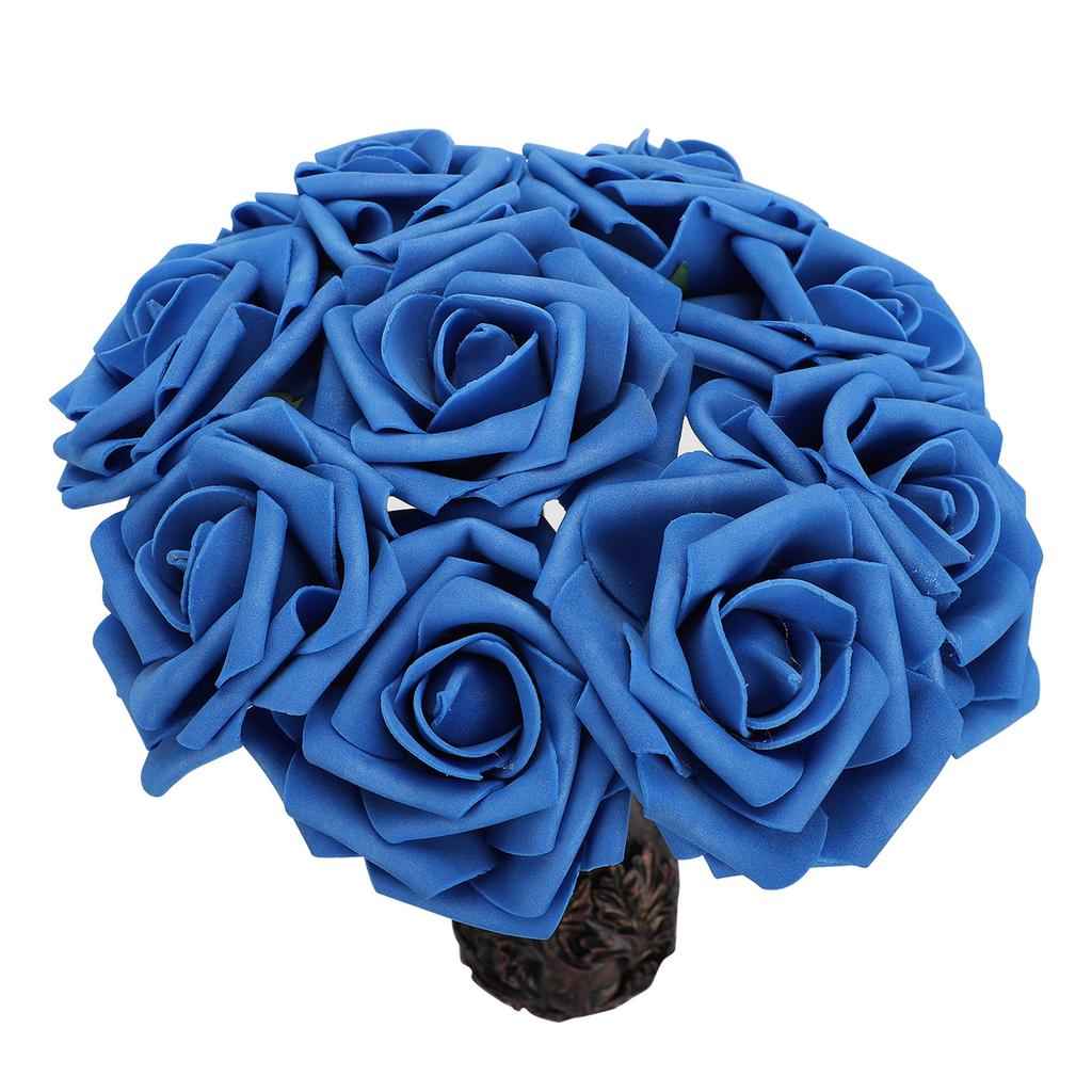 10pcs 8cm PE Foam Rose Flowers Deep Blue Wedding Decor