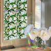 Flower Window Privacy Film Double-sided Stained Glass Rainbow Window Film Sun Blocking Static Cling Sticker PVC Window Door Decorative