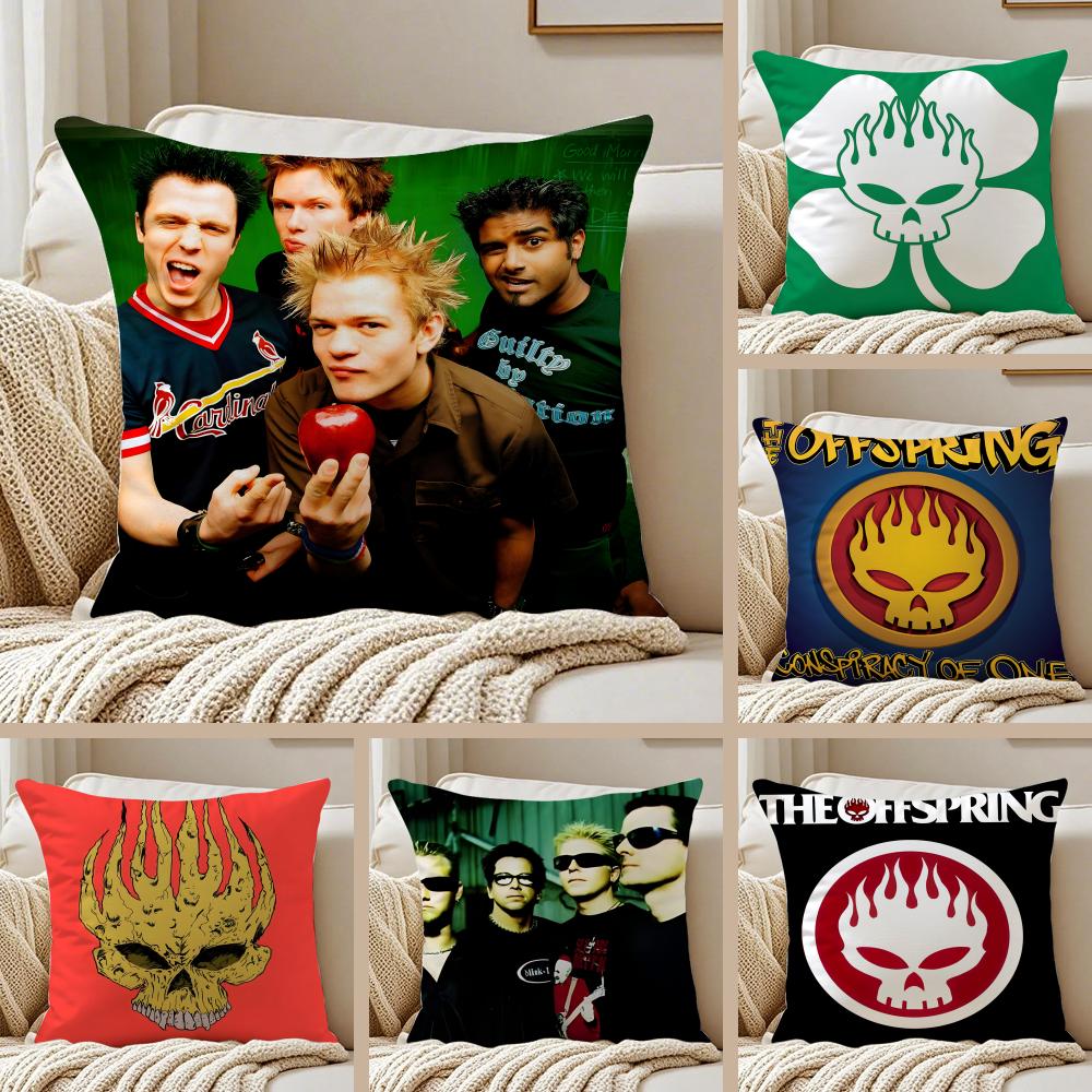 Punk Rock American Band TThe OOffspring Cushion Cover Pillowcase Antidustmite Invisible Zipper Short Plush Sofa Cushion