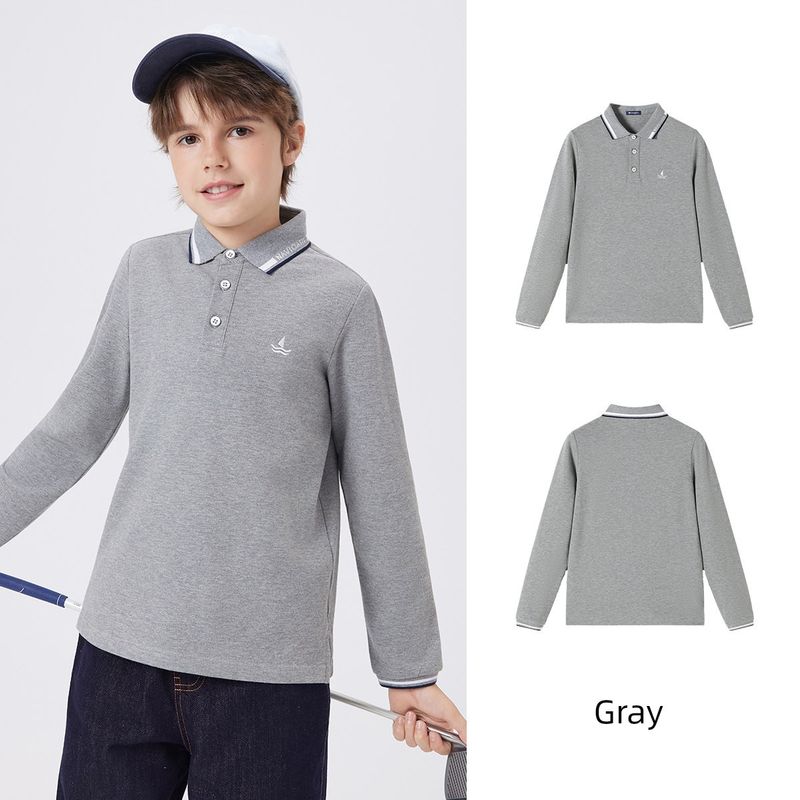 Navigare Italian Sailboat Boys' Polo Shirt 2026 Spring Children's Long-Sleeved T-Shirt Top